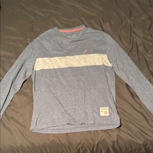 Nautica Mens Blue Long Sleeve Shirt
